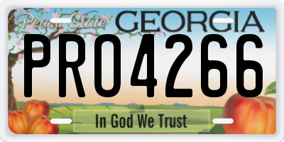 GA license plate PRO4266