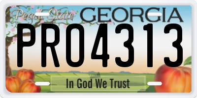 GA license plate PRO4313