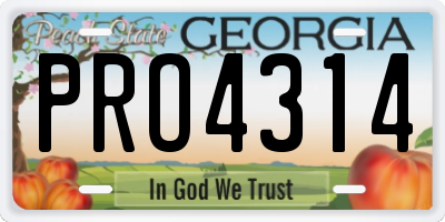 GA license plate PRO4314