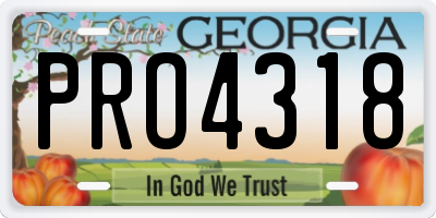 GA license plate PRO4318