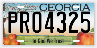 GA license plate PRO4325