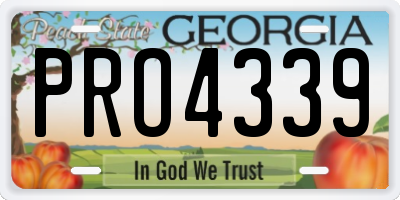 GA license plate PRO4339