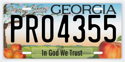 GA license plate PRO4355
