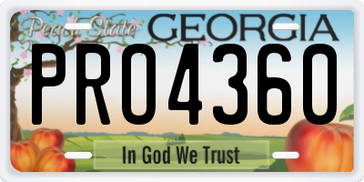 GA license plate PRO4360