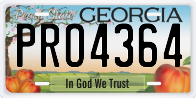 GA license plate PRO4364