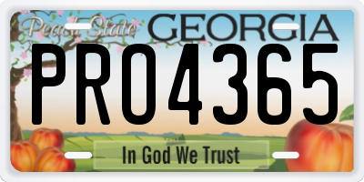 GA license plate PRO4365