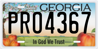 GA license plate PRO4367