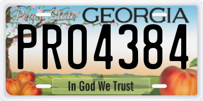 GA license plate PRO4384