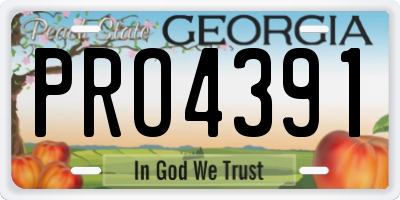 GA license plate PRO4391