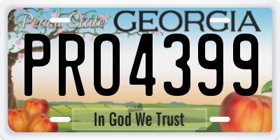 GA license plate PRO4399