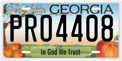 GA license plate PRO4408