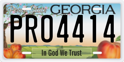 GA license plate PRO4414