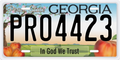 GA license plate PRO4423
