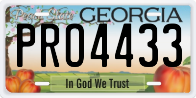 GA license plate PRO4433