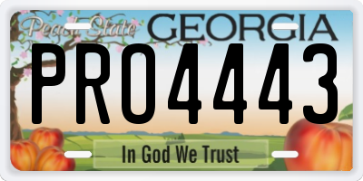 GA license plate PRO4443