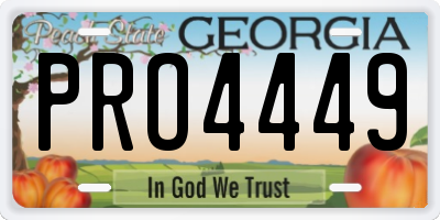 GA license plate PRO4449
