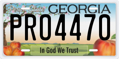 GA license plate PRO4470