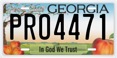 GA license plate PRO4471