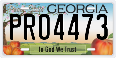 GA license plate PRO4473