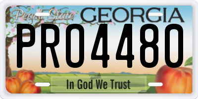 GA license plate PRO4480