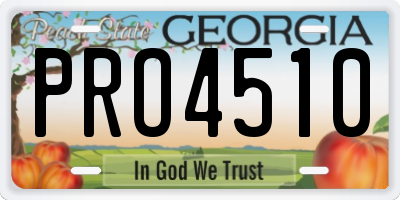 GA license plate PRO4510