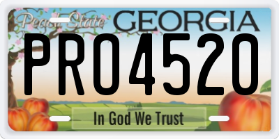 GA license plate PRO4520