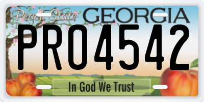 GA license plate PRO4542