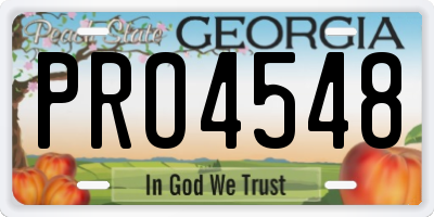 GA license plate PRO4548