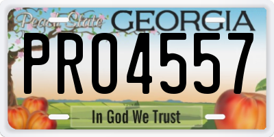 GA license plate PRO4557