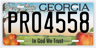 GA license plate PRO4558