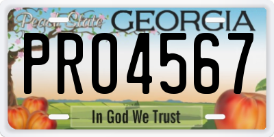 GA license plate PRO4567