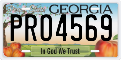 GA license plate PRO4569