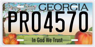 GA license plate PRO4570