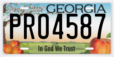 GA license plate PRO4587