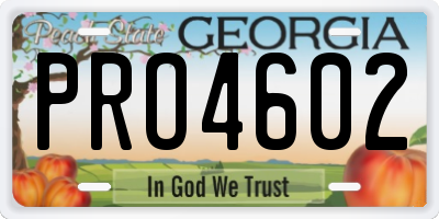 GA license plate PRO4602