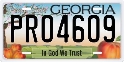 GA license plate PRO4609