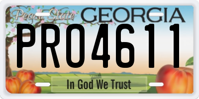 GA license plate PRO4611