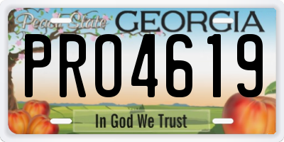 GA license plate PRO4619