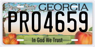 GA license plate PRO4659