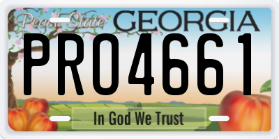 GA license plate PRO4661