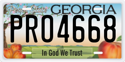 GA license plate PRO4668