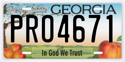 GA license plate PRO4671