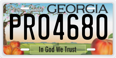 GA license plate PRO4680