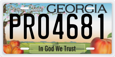 GA license plate PRO4681