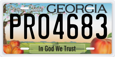 GA license plate PRO4683