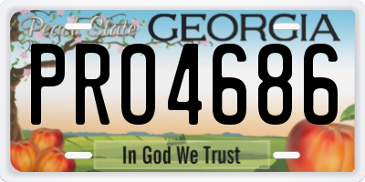 GA license plate PRO4686