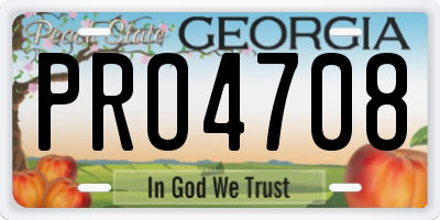 GA license plate PRO4708