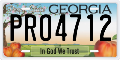 GA license plate PRO4712