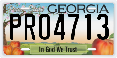 GA license plate PRO4713