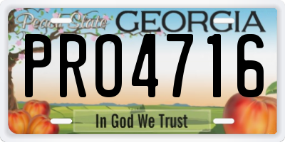 GA license plate PRO4716